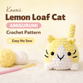 Lemon Loaf Cat Crochet Pattern, Easy No Sew Amigurumi PDF (Digital Download)